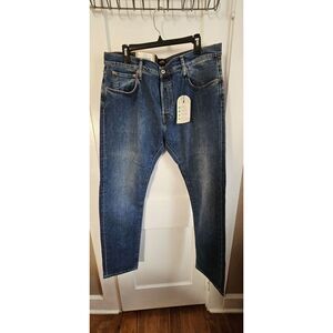 CO.F. Studio M7 Tapered washed blue Candianin organic cotton Jeans men Sz 38 NWT